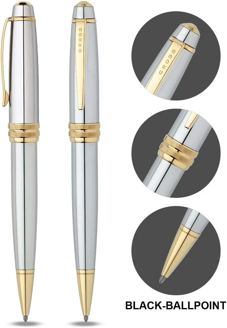 Cross® Cross Bailey Ballpoint Pen, Medalist Chrome & Gold 4 Cross® Cross Bailey Ballpoint Pen, Medalist Chrome & Gold - Image 2