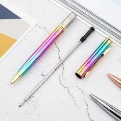 Pen Savings Skyline Metal Rainbow Ballpoint Pen, Gold Plated Accents -Caran D’Ache Sales H4ac82bee182b4c92b2e2479601dbe976j