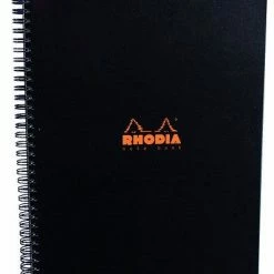 Rhodia Classic Notebook, Side Wirebound, Black, Graph, 9 X 11 ¾