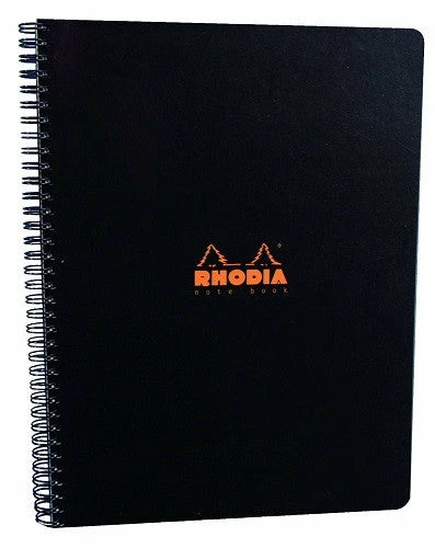 Rhodia Classic Notebook, Side Wirebound, Black, Graph, 9 X 11 ¾ 3 Rhodia Classic Notebook, Side Wirebound, Black, Graph, 9 X 11 ¾