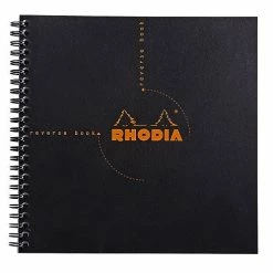 Rhodia Classic Reverse Book, Side Wirebound , Black Dot, 8 ¼ X 8 ¼